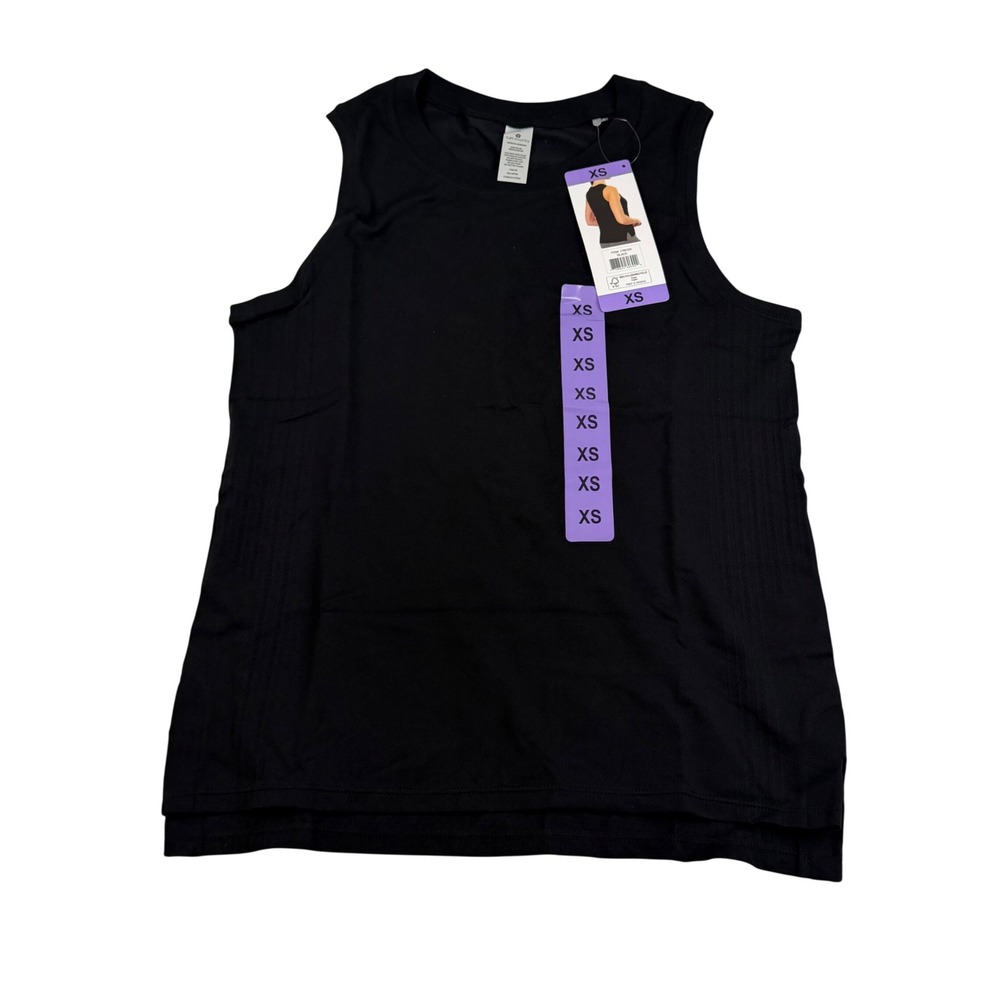 Tuff Athletics Womens Black Seamless Workout Tank Top XS NWT 1760103